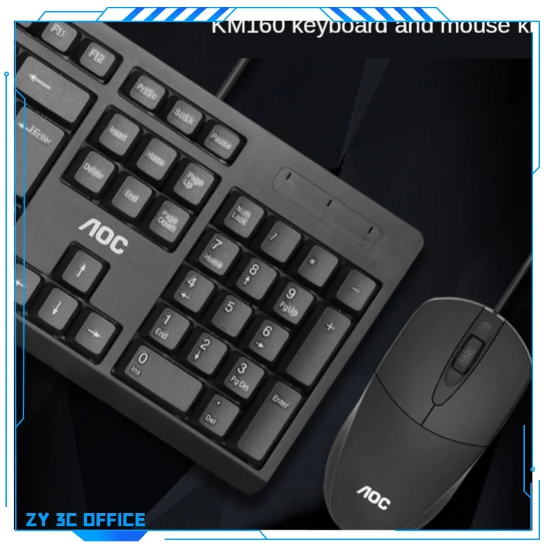 Km160 Wired Keyboard Mouse Set Plug And Play Is Suitable For Games Business Office Home Usb Desktop Peripheralsergonomics