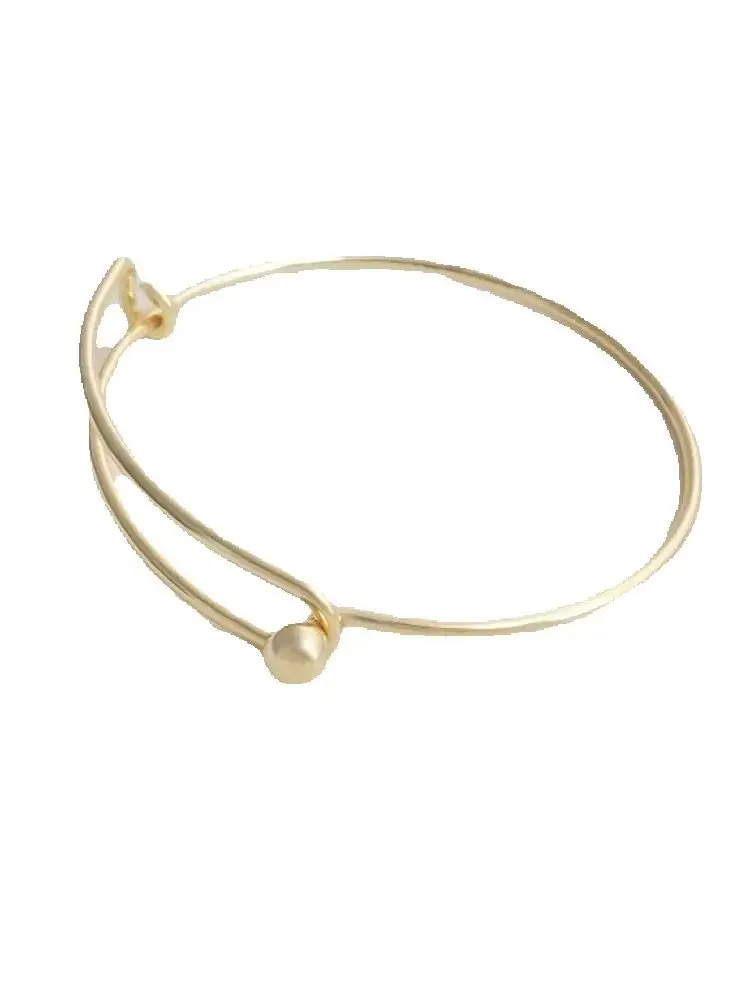 14K Real Gold Openable Bracelet DIY Hand-wound Crystal Pearl Bracelet Circle Hand-made Jewelry Accessories B737