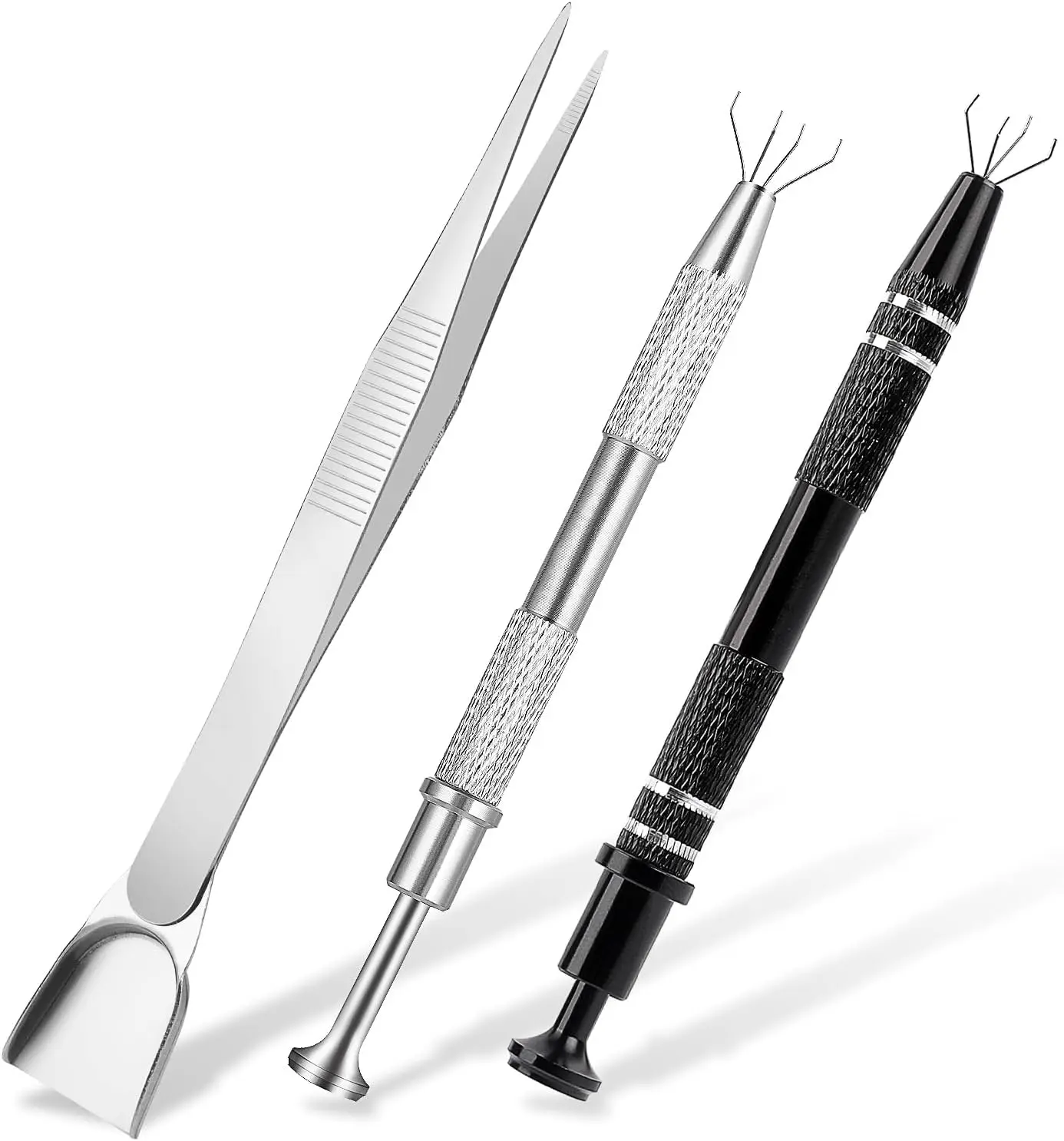 3Pcs Grabber Tool Holder Set Jeweler's Pick Up Sprinkle Pen Piercing Ball with Prongs Diamond Claw Jewelry Tweezers 4 Claw Preci