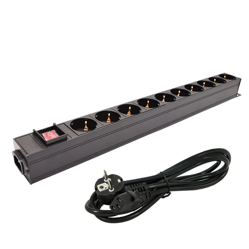 

PDU Power Strip New 16A German standard Socket with switch C13 Interface Engineering Network Cabinet 10AC EU output jack