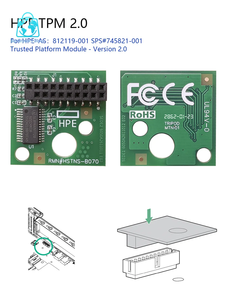 TPM2.0 Security Module  TPM Board 812119-001 745821-001