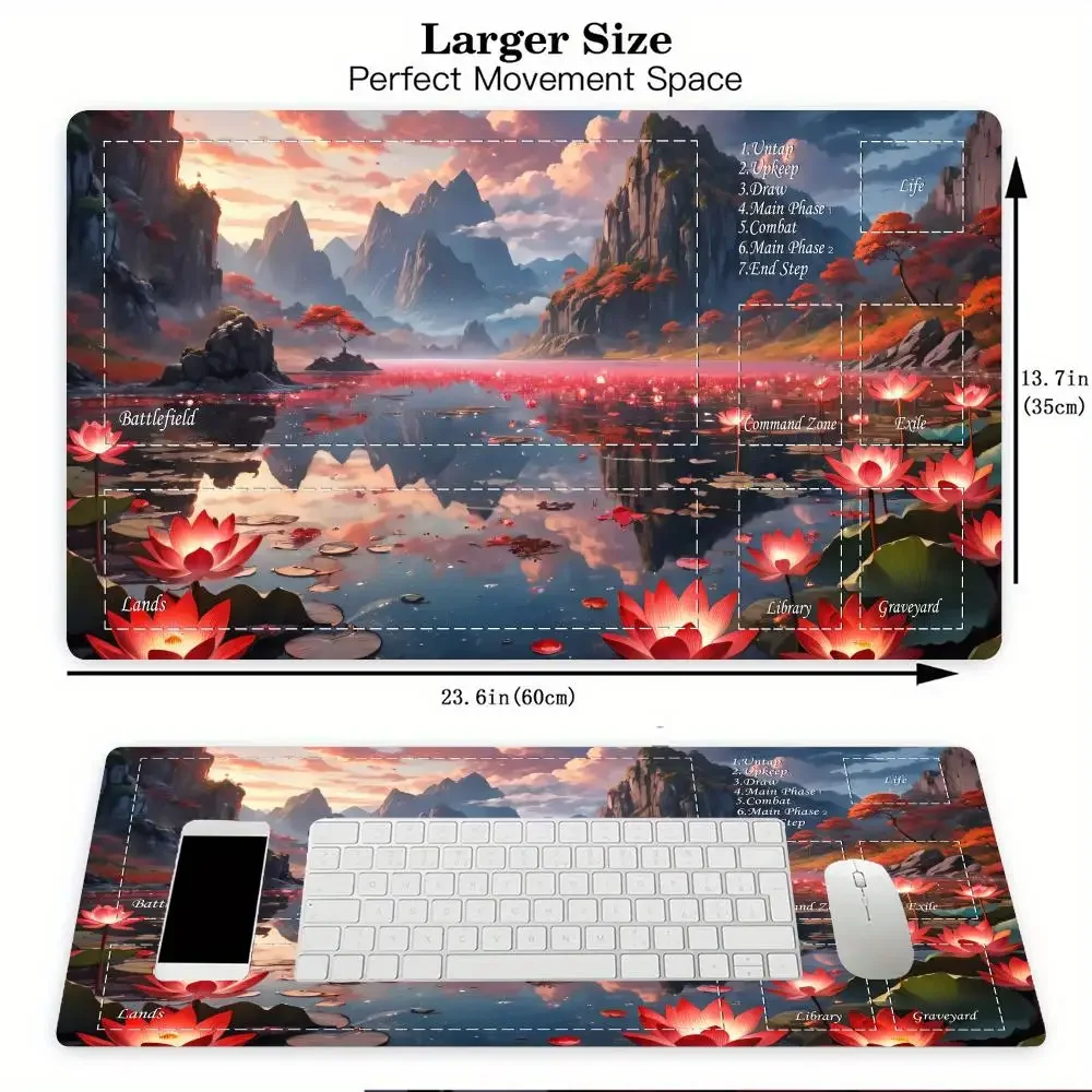 Magic Playmat card gaming mat with zones Giant life tree mtg playmat rubber anti-slip Desk Mat gamer keypad expansion mousepad