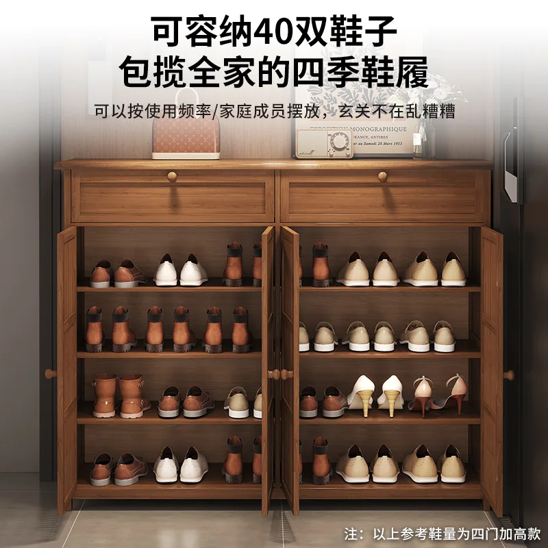 Shoe cabinet large capacity household entrance door indoor entrance storage shoe rack new Chinese corridor multi-layer storage a