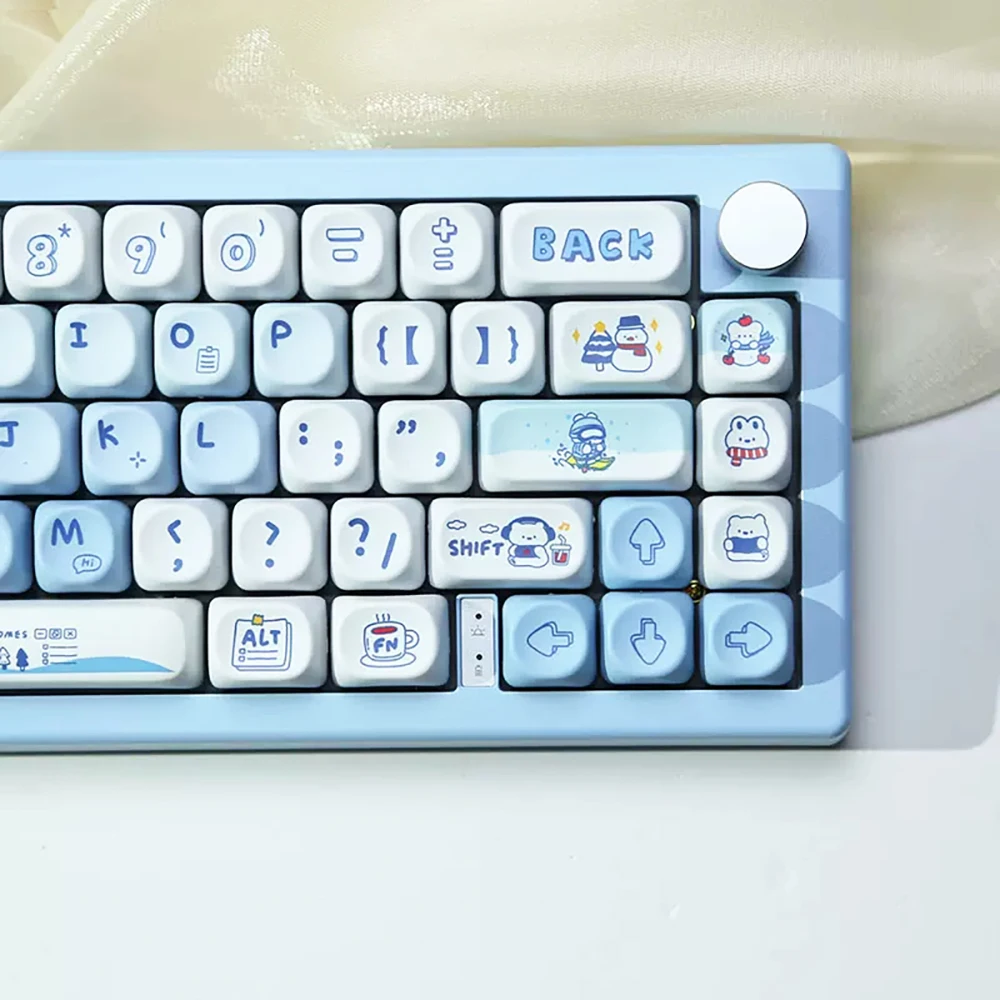135 Keys/Set MOA Profile Personality Keycap Winter Bear Theme PBT Key Caps Dye Sublimation Keycap For Mechanical Gaming Keyboard