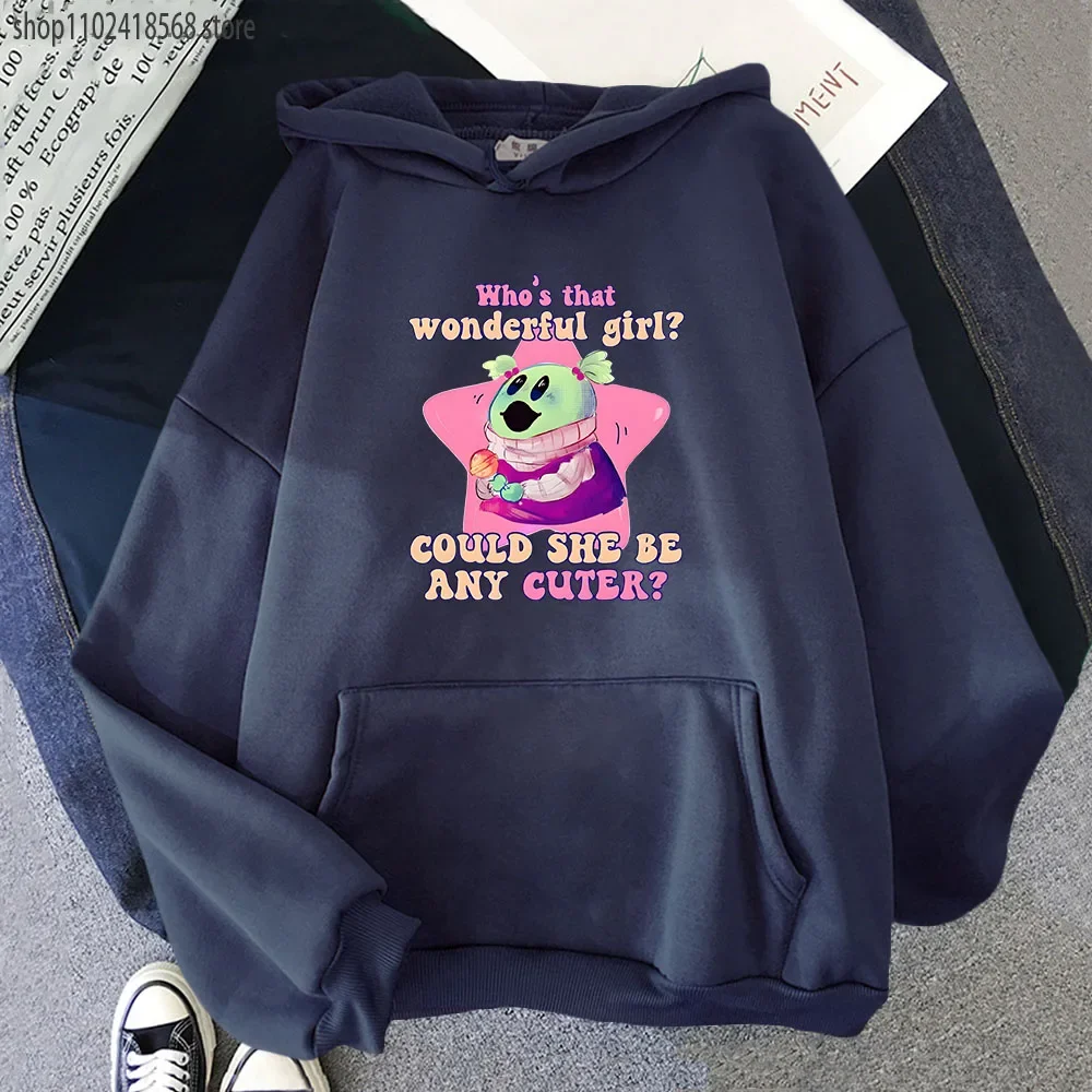 

Nanalan Hoodies for Women Lan Who's That Wonderful Girl Print Sweatshirt with Hooded Men Clothing Y2k Sudaderas Witner Casual