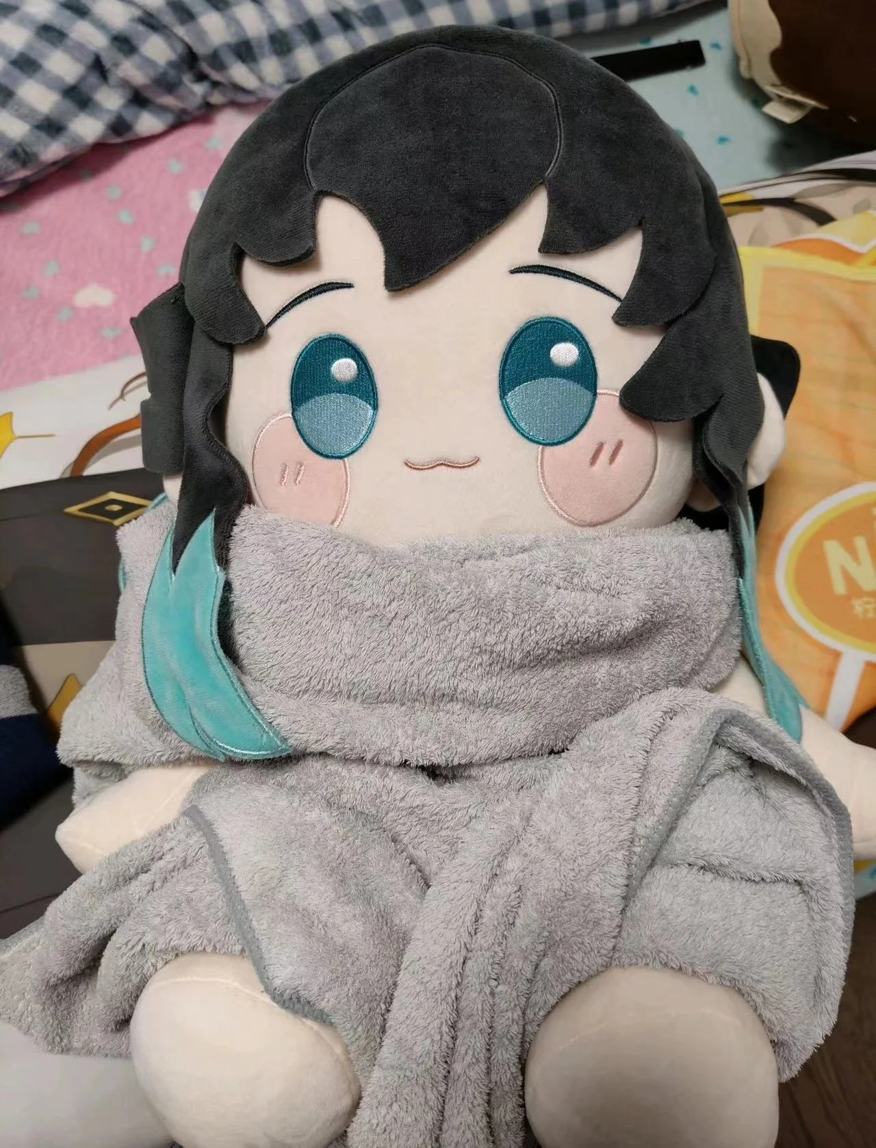 Plushie อะนิเมะญี่ปุ่น Tokitou Muichirou ตุ๊กตา 40 ซม.ตุ๊กตาของเล่นนั่งตุ๊กตาเกมคอสเพลย์เด็กของขวัญน่ารัก