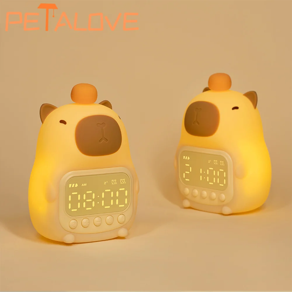 

New Capybara Night Light Children's Silicone Night Lamp Gift USB Rechargeable Animal Touch Bedside Sleep Lamp Room Decoration