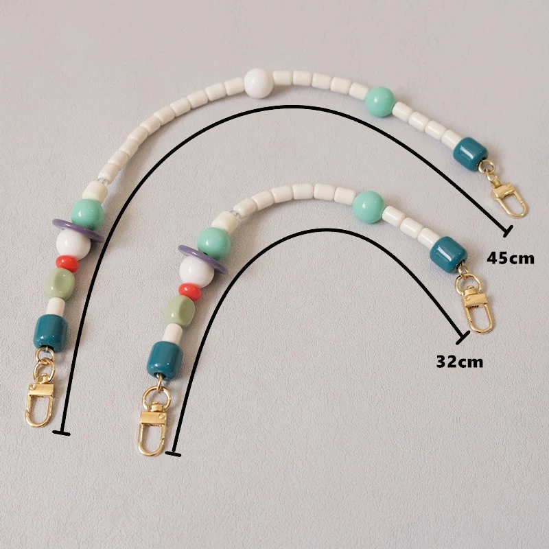 New Woman Bag Accessory Candy Acrylic Resin Bead Strap Parts Handcrafted Wristband Cute Phone Case Strap Women Bag Handle Chains