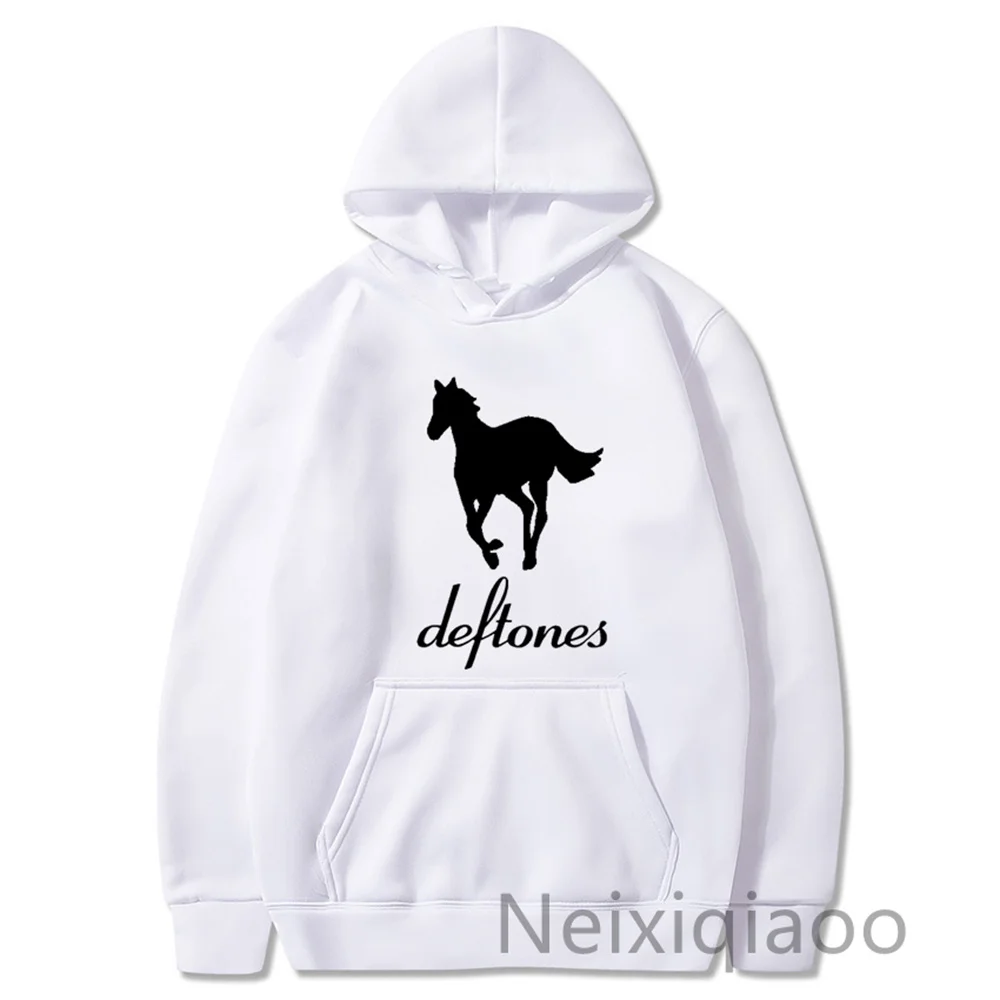 Plus Size Deftones Harajuku Horse Printed Hooded Women Men Hoodies Sweatshirt Female Long Sleeve Casual Sudaderas Clothing