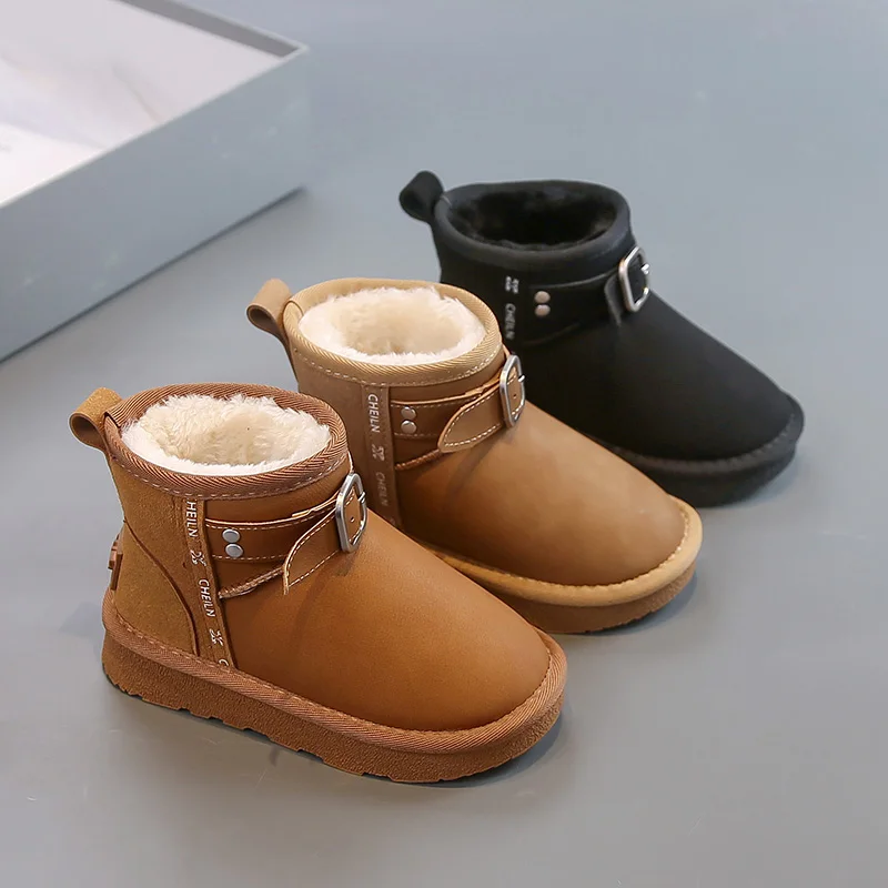 

Children's snow boots 2025 Winter Thickened Girls' Short Boots Fashionable Boys' Cotton Shoes