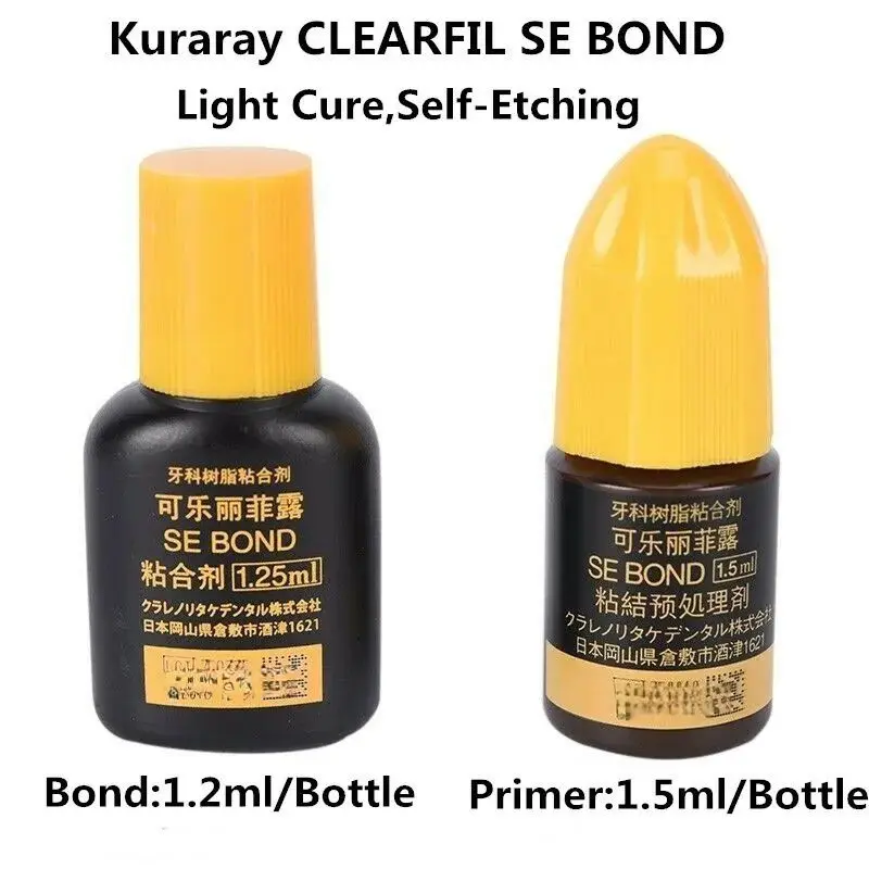 Kuraray CLEARFIL SE BOND لطب الأسنان، ختم برايمر ذاتي النقش 1.25 مل + 1.5 مل، لاصق برمز مركب للأسنان
