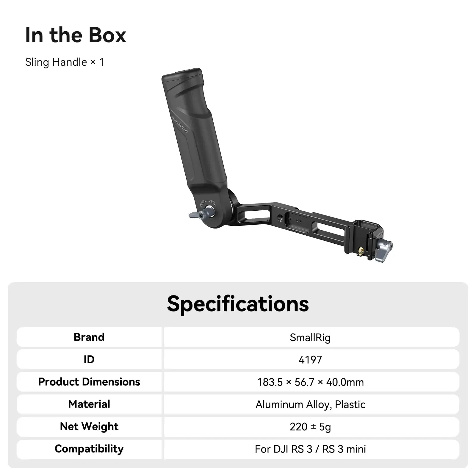SmallRig RS 3 / RS 3 Mini Adjustable Handle Sling Handgrip for DJI 
