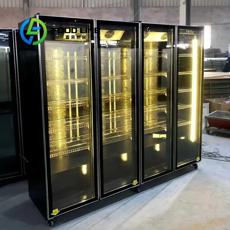 Commercial Beverage Showcase Refrigerator, Front‑Opening Glass Door Wide View Display Fit For Petrol Station Self‑Service Store