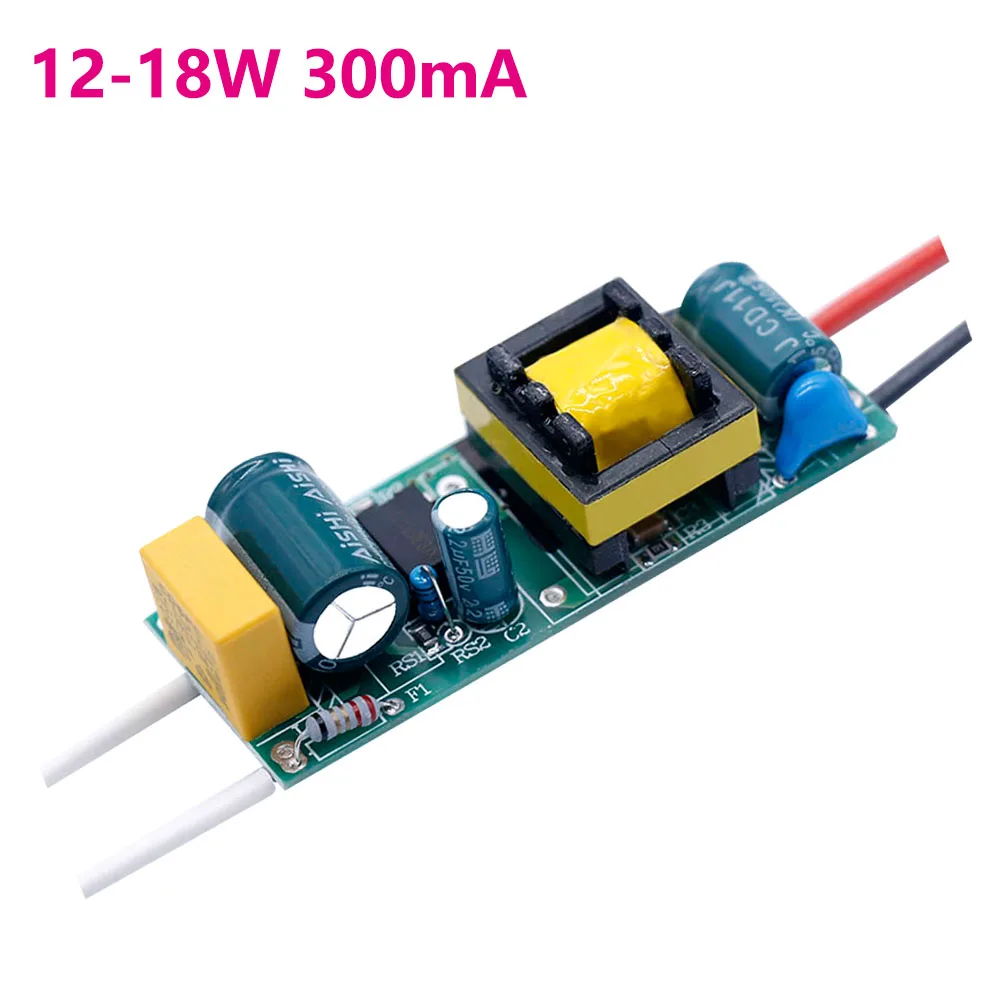 1-3W 4-7W 8-12W 15-18W 20-24W 25-36W LED sürücü güç kaynağı yerleşik sabit akım aydınlatma 110-265V çıkış 300mA transforme