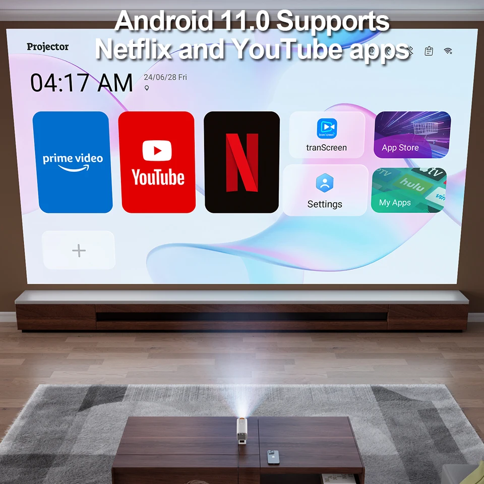 Smart Mini Portable Projector WiFi6 2K 4K Full HD Movie Gaming V16 Pro Video Home Theater WiFi Android11 Beam Projector PK HY300