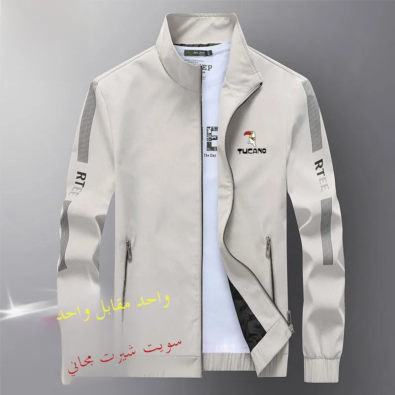 

TUCANO Men's Fce Lined Stand Collar Jaet Spring Autumn Faion Urban Sle Long Sve Slim Fit Casual Outerwear