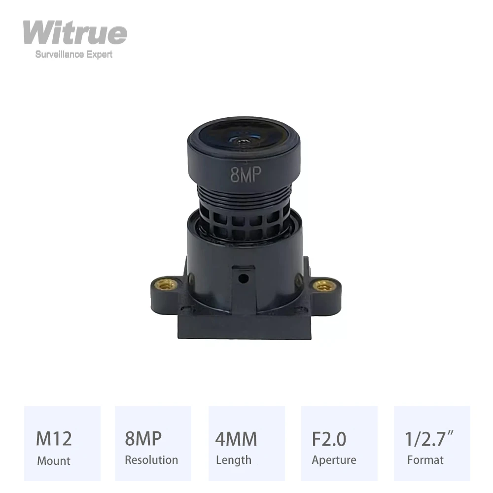 Witrue HD 8MP CCTV lens M12 Mount 4MM Aperture 2.0 Format 1/2.7