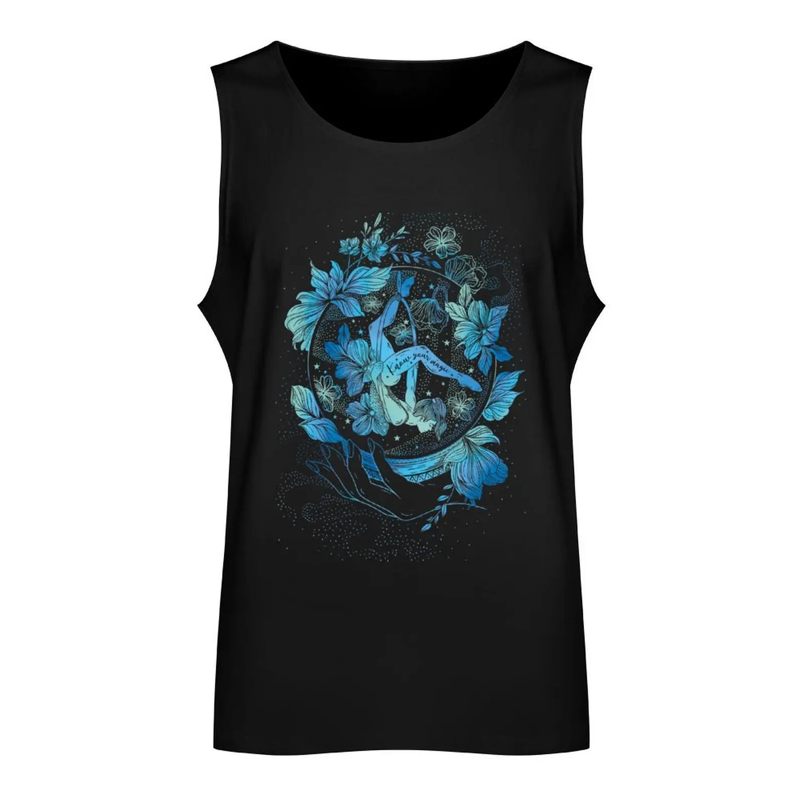 Aerial Hoop Lyra Crystal Ball Design - Know your Magic Tank Top clothing men training weight vest Men's summer clothes gym top