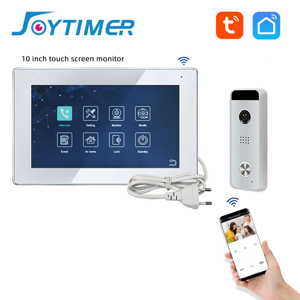 Joytimer 10 Inch Tuya WiFI Smart Video Door Phone Video Intercom System For Apartment Villa AHD Video Doorbell Full Touch Screen