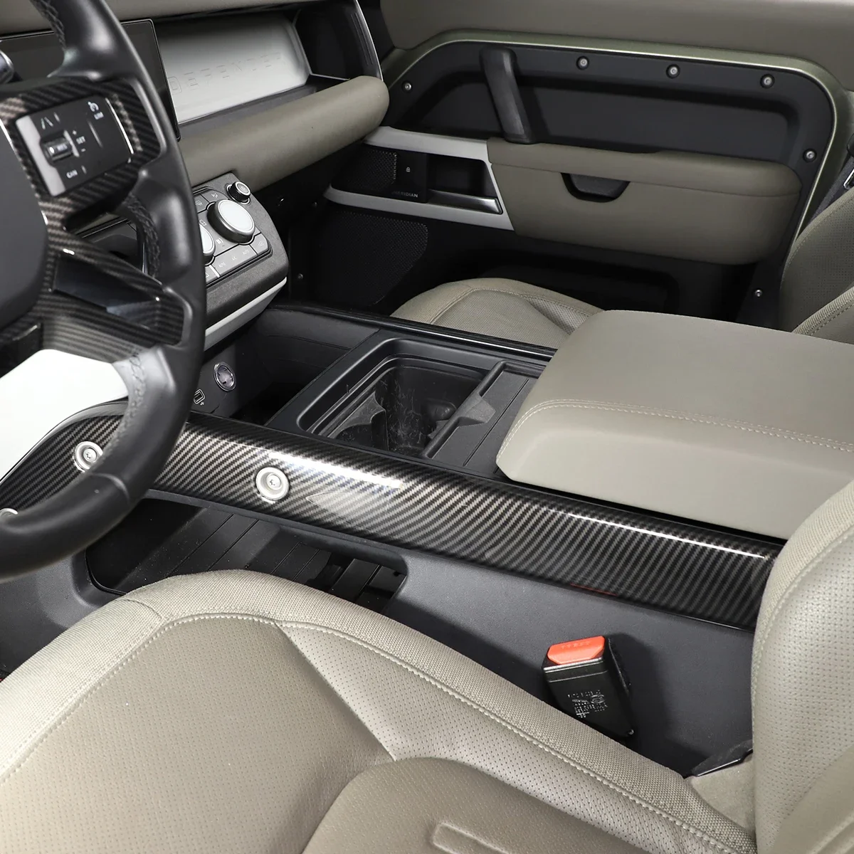 

2 шт. ABS углеродное волокно для Land Rover Defender90 110 2020-2025 автомобильное центральное управление, боковая накладка, наклейка, декоративные аксессуары