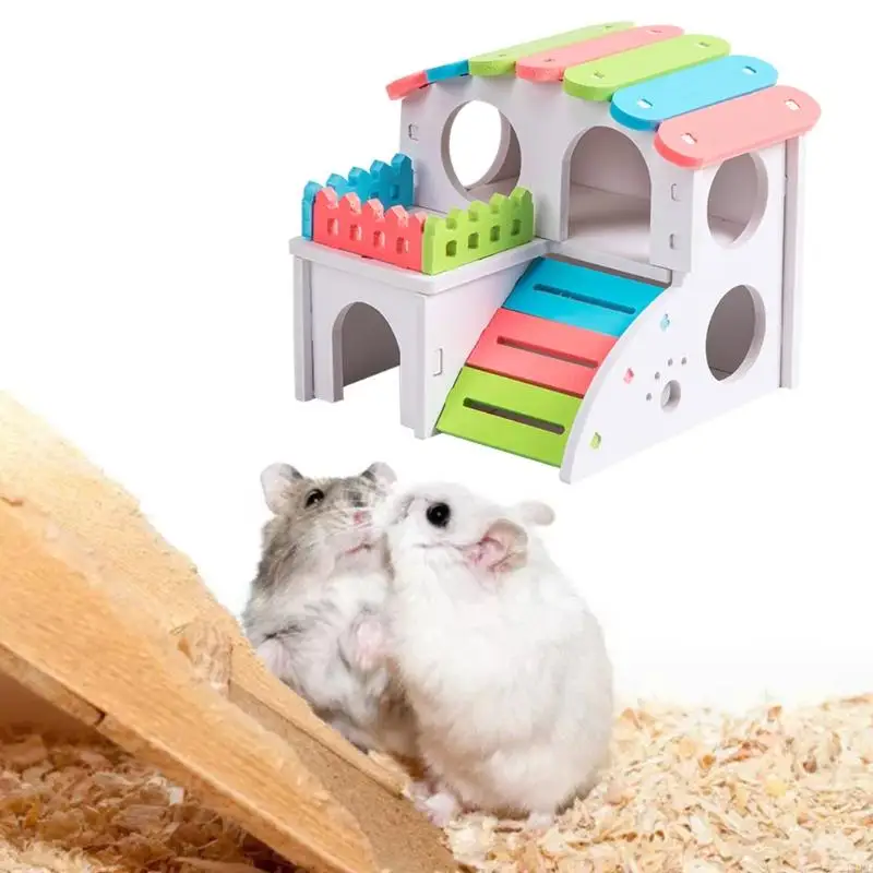 L9BE Hamster Plastic House Villa Easy to Assemble Small Pets Climbing Toy Hideout