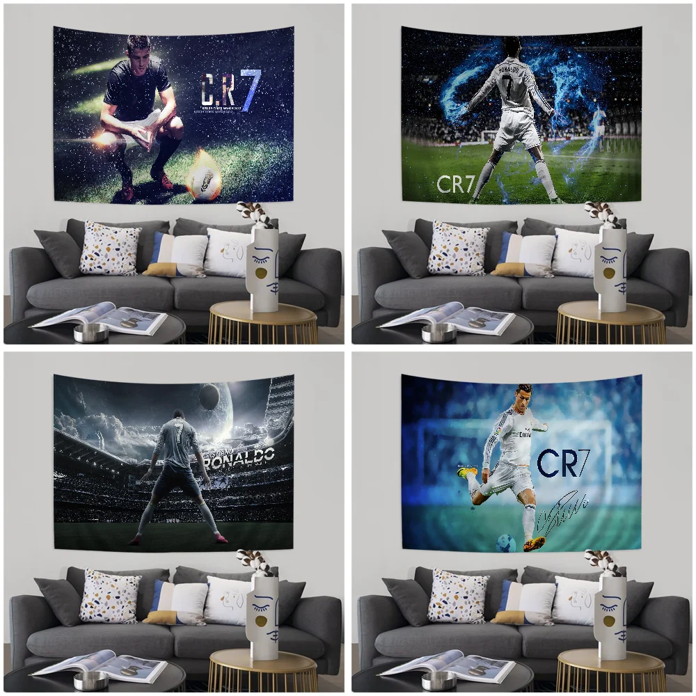 

R-Ronaldos Football C-CR7 Printed Large Wall Tapestry Indian Buddha Wall Decoration Witchcraft Bohemian Hippie Decor Blanket