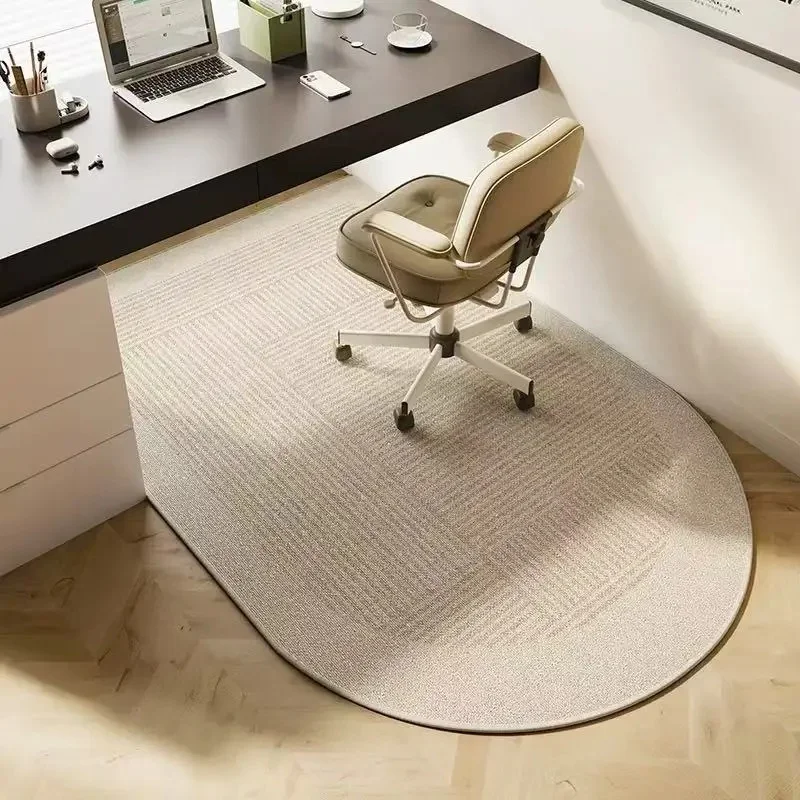 VIKAMA Light Luxury Arched Study Carpet Non-Slip Wear-Resistant Office Computer Chair Mat Bedroom Carpet Home Decoration