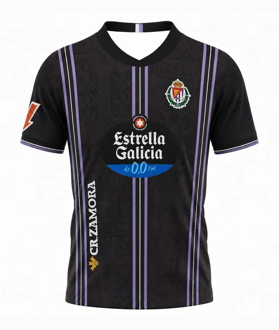 2026 Neue Real Valladolid 26-27 Saison Heim- & Auswärtstrikots im Y2K-Stil, Herren Schnelltrocknendes Sport-Freizeit-T-Shirt (Sommer / Familien-Set) – Detail 5