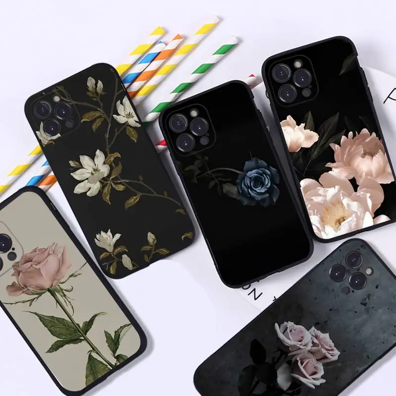 Cute Flower Heart Painted Phone Case For iPhone 8 7 6 6S Plus X SE 2020 XR XS 14 11 12 13 Mini Pro Max Mobile Case