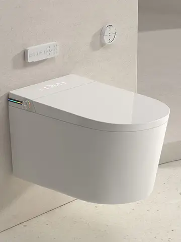 WC intelligente a parete bidet WC intelligente per bagno senza serbatoio apertura/chiusura automatica sedile riscaldato elettrico allungato WallHung