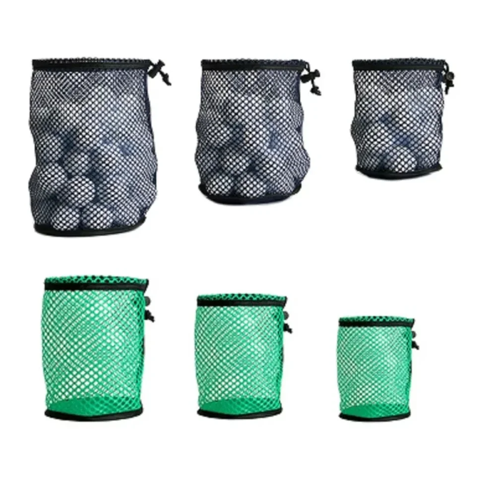 1Pc Empty Golf Net Bag Table Tennis Ball Storage Mesh Portable Nylon Drawstring Pouch,Large Capacity Can Hold 15/25/50Pcs Balls