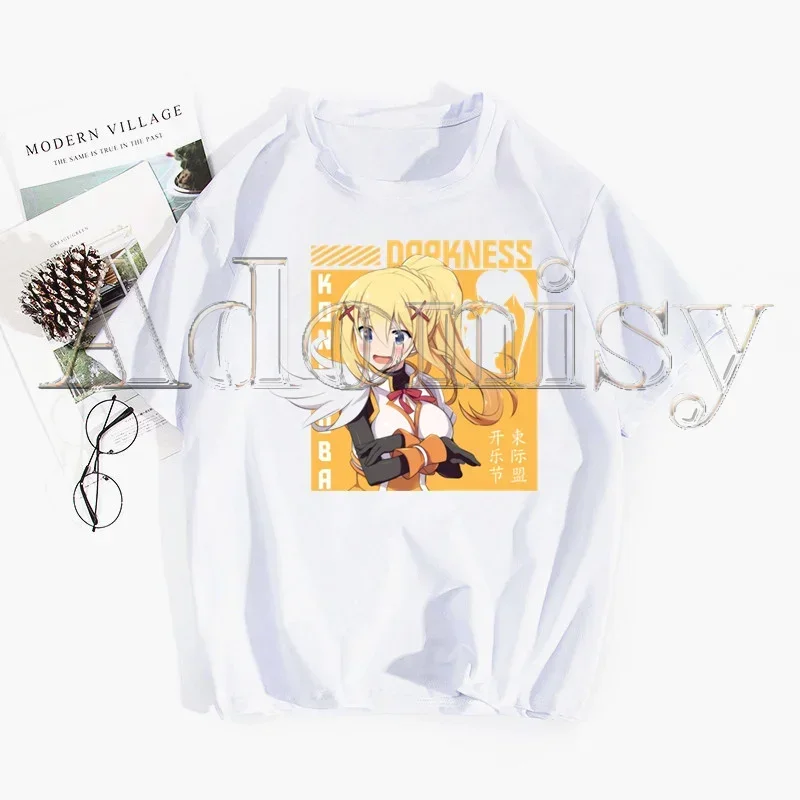 Konosuba God’s Blessing on This Wonderful World!Men Women T-shirt Tops Crew Neck Fitted Soft Anime Manga T-shirt Clothes T-shirt