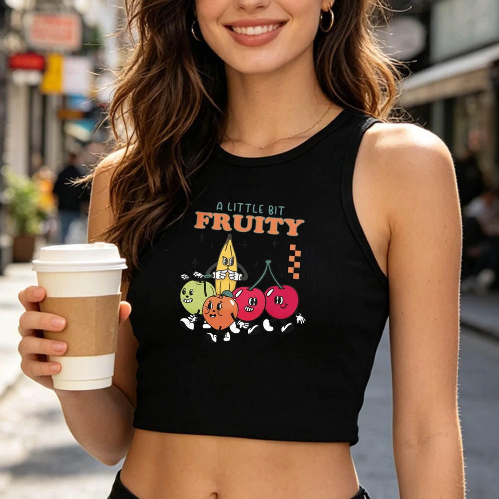 A Little Bit Fruity Crop Tank Top Fruity Friends Gay Rights PRIDE Rainbow Pride Parade Shirt Lgbtq+ Support Lesbian Happy Top