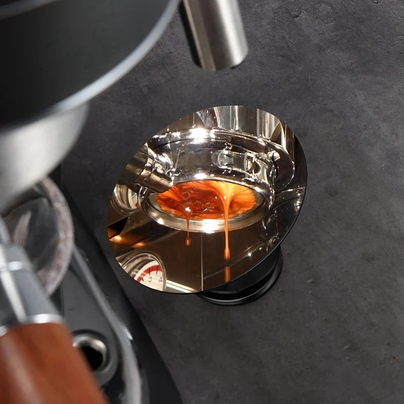 Coffee Extraction Observation Mirror Stainless Steel Reflector Magnetic Base Multi Directional Rotating Coffee Extractor Retail