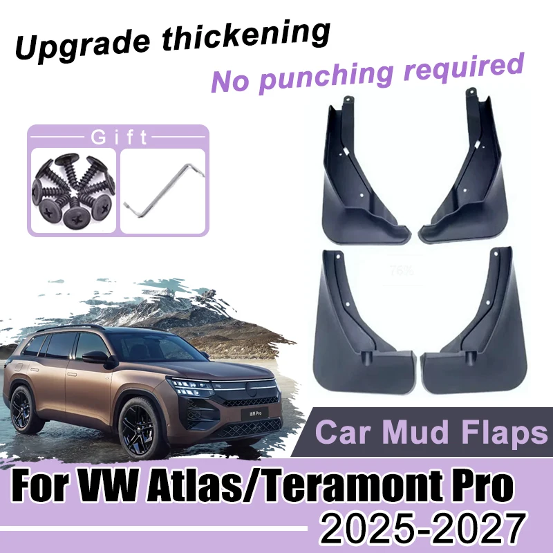

Car Mudflaps For VW Atlas Accessories Volkswagen Teramont Pro 2025 2026 Mudguards Mud Guards Splash Guards Anti-fouling Fenders