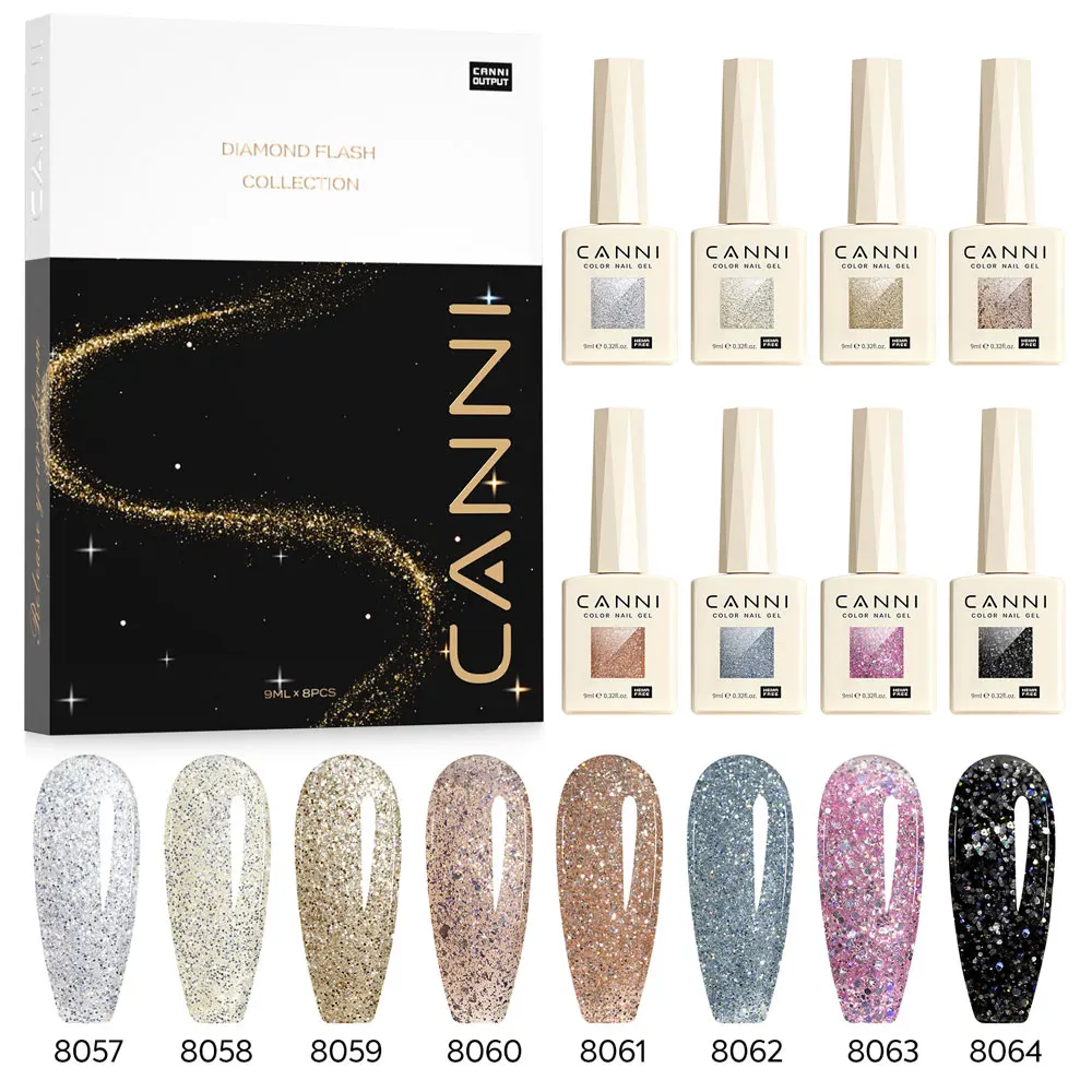 9 ml CANNI Cat Eye Nagel-Gel-Nagellack-Set, TPO-FREI, Soak Off UVLED Diamond Sparkle, wunderschöne Farbe, semi-permanent, EU-Standard-Gel-Nagel – Detail 16