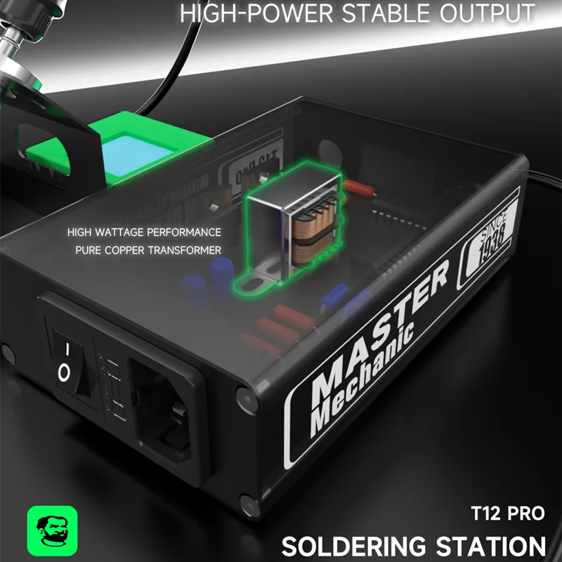 MECHANIC T12 Pro Soldering Station Intelligent Digital Display Fast Heating Anti-Static Thermostat Heating Repair Welding Tool