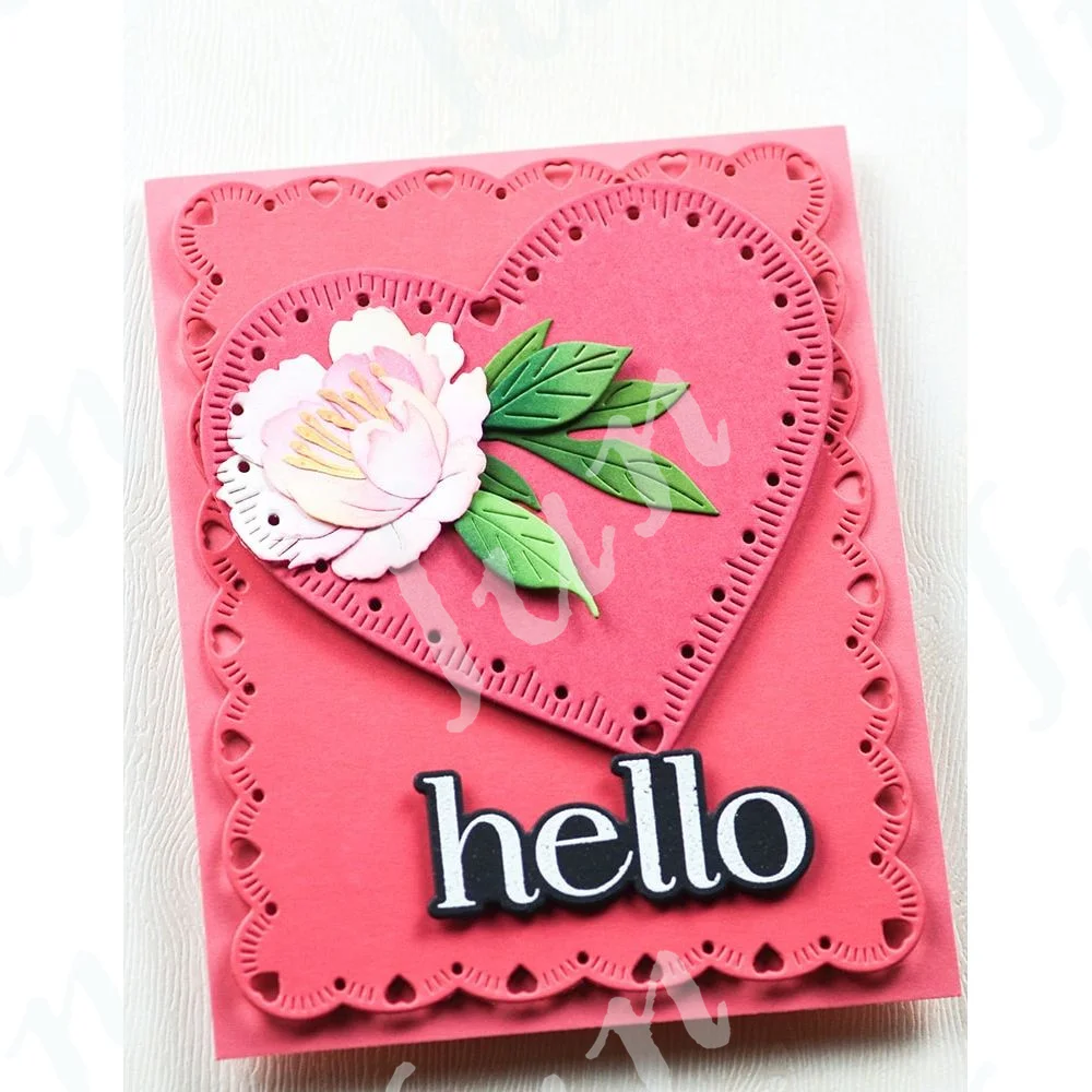 Peony Bloom Die Metal Cutting Dies for Scrapbooking New 2025 Happy Easter Hearts Die Cuts for Card DIY Embossed Craft Supplies - Image 3