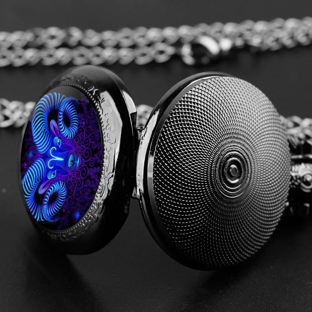 برج الحمل ستار علامة زجاج قبة خمر ساعة جيب كوارتز الرجال النساء الاطفال قلادة قلادة سلسلة ساعة ساحرة ساعة مجوهرات هدايا