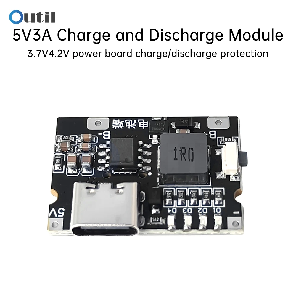 TYPE-C+USB 5V3A Charge Discharge Integrated Module Lithium Battery Charging Booster Board 3.7V 4.2V Charge Discharge Protection