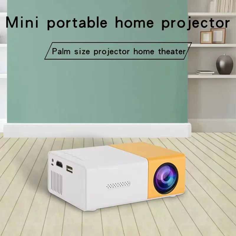 Emiuzek YG300 mini portable projector plug-in phone, LED home theater, suitable for outdoor, home entertainment