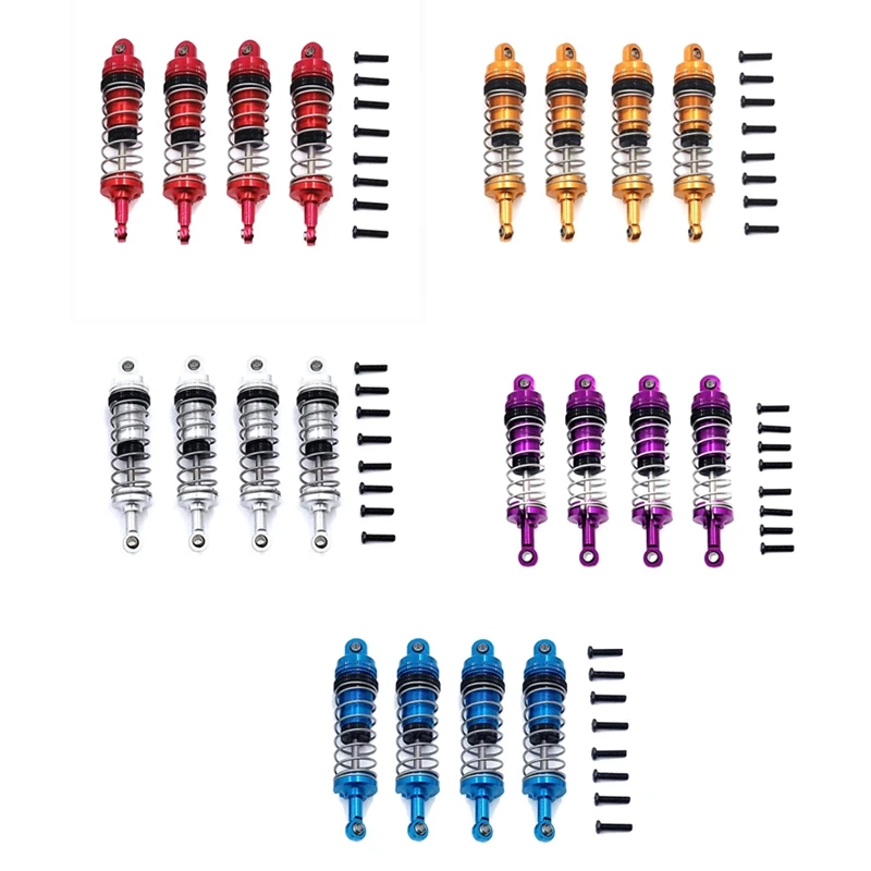 قابل للتعديل جميع المعادن امتصاص الصدمات المثبط ، Wltoys 144001 ، 124019 ، 124018 ، RC سيارة ترقية أجزاء ، اكسسوارات ، 4 قطعة