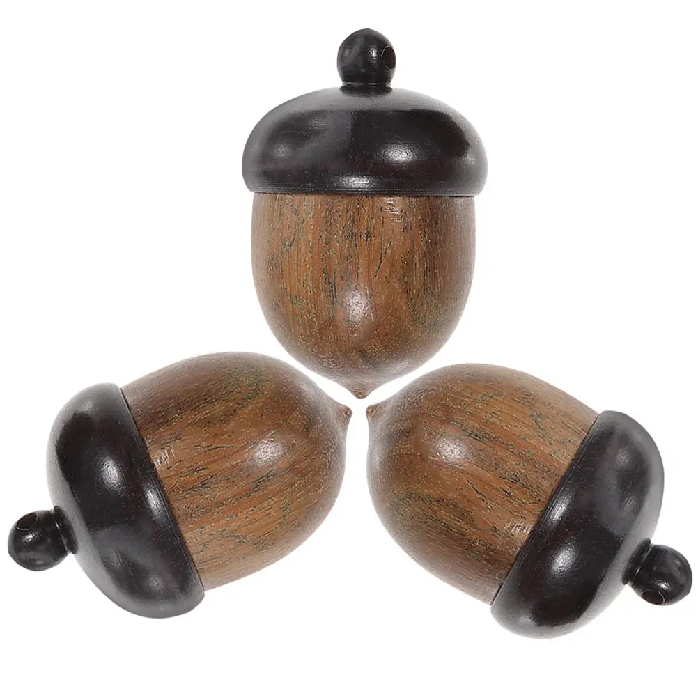 

3Pcs Wooden Acorn Pendants Decorative DIY Craft Supplies Nut Charm Jewelry Making Materials Wooden Acorns Crafts