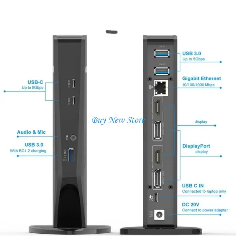 

20CE 13 in 1 USB TypeC HUB Laptops Docking Station Usb3.0 4K Multiple-Display 1000M Ethernet Adapters 1PC