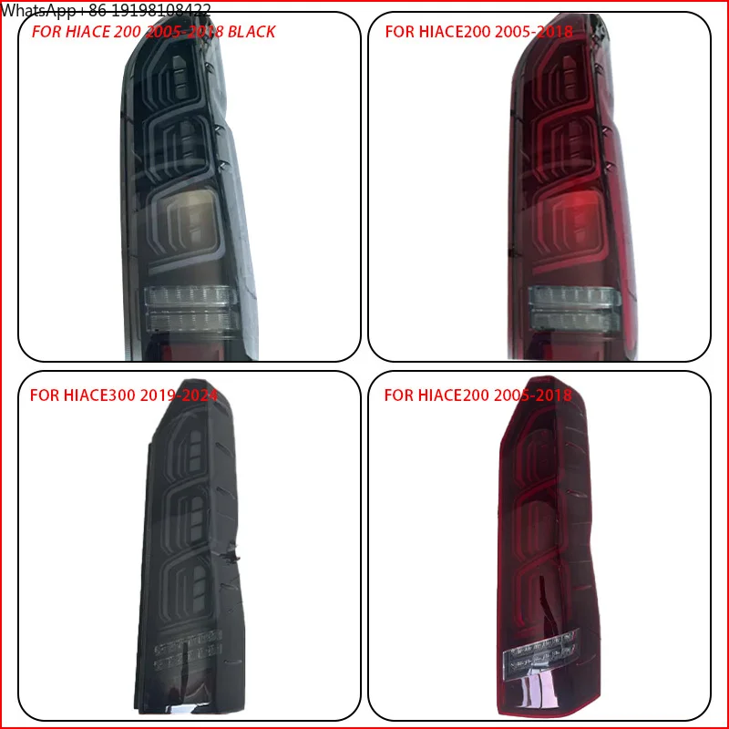 Car LED Taillights for Toyota Hiace 200 2005-2018 Hiace 300 2019-2024 Water Running Light 05-18 19-24 H200 H300 All New Commuter