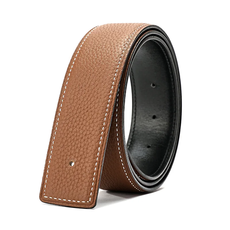 

Retro Classic Mens belts Top layer cowhide belt,No buckle,Needle buckle 3.8CM collocation belt New Fashion and Leisure style