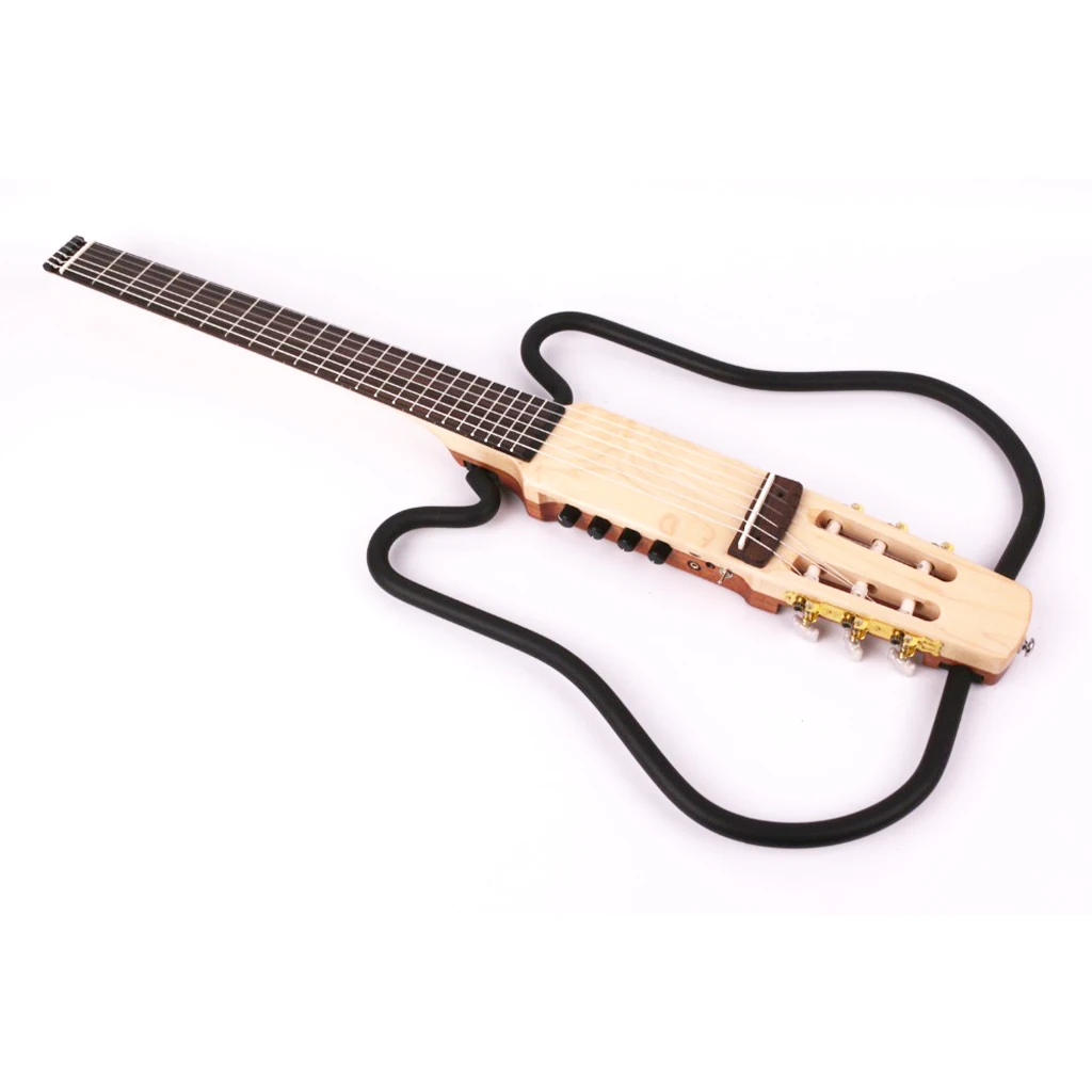 NAOMI Silent Nylon String Headless Classic Built in Effect Travel Portable Fold Foldable Electric Classical Guitar Guitare Guite