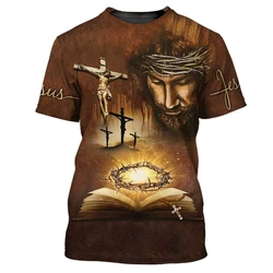 Jesus Christ T-shirt Men Women Short Sleeve O-neck T Shirts 3D Printed Pattern USA Flag Worship Chapel Clothes Pullover Top Tee