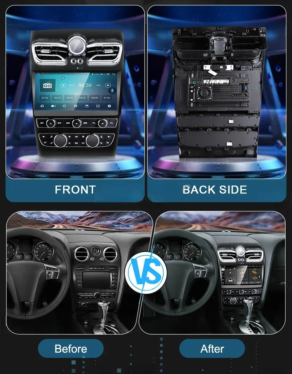 10.9 Inch Multimedia Android 14 Video Player For Bentley Continental GT Flying Spur 2005~2019 GPS Navigation Car Radio Head Unit