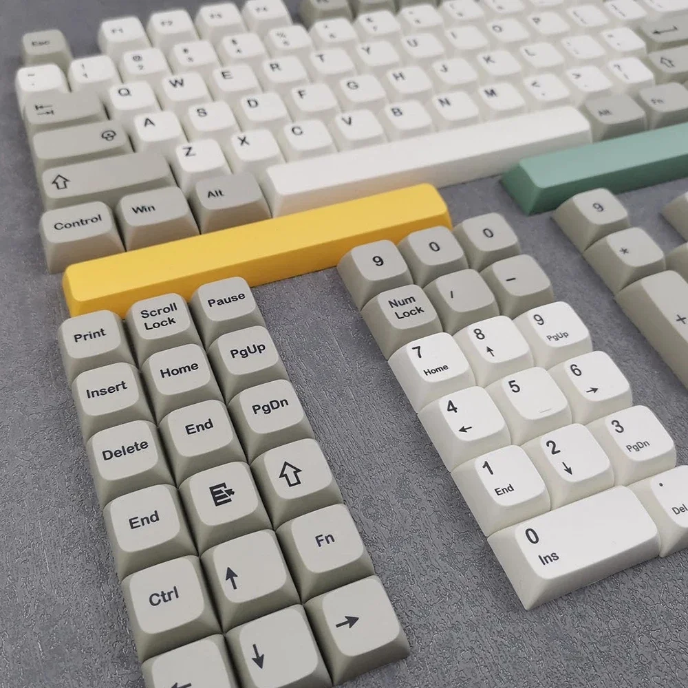 KeysLand XDA PBT 염료 서브 키캡, 126/133 키, 9009 레트로, 체리 Mx 스위치 기계식 키보드, FEKER IK75 PRO GMK 클론용